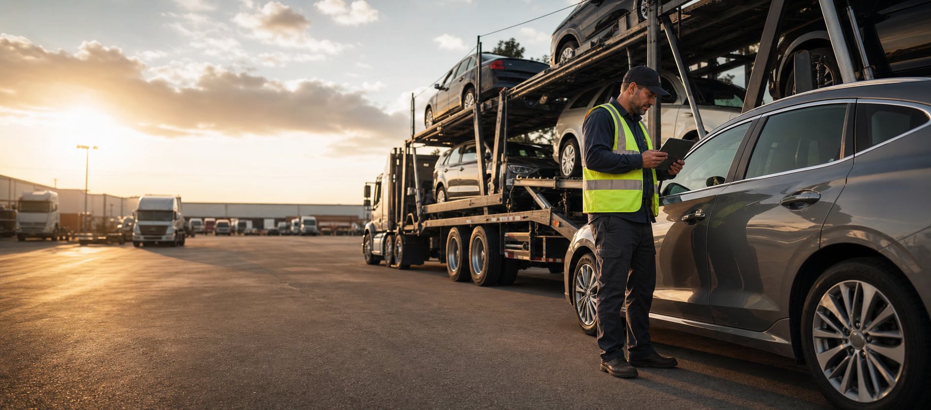 Carrier completing a vehicle inspection
